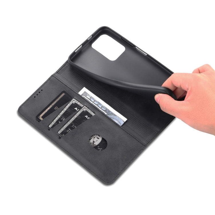 For Xiaomi Redmi Note 11 AZNS Magnetic Calf Texture Horizontal Flip Leather Phone Case with Card Slots & Holder & Wallet