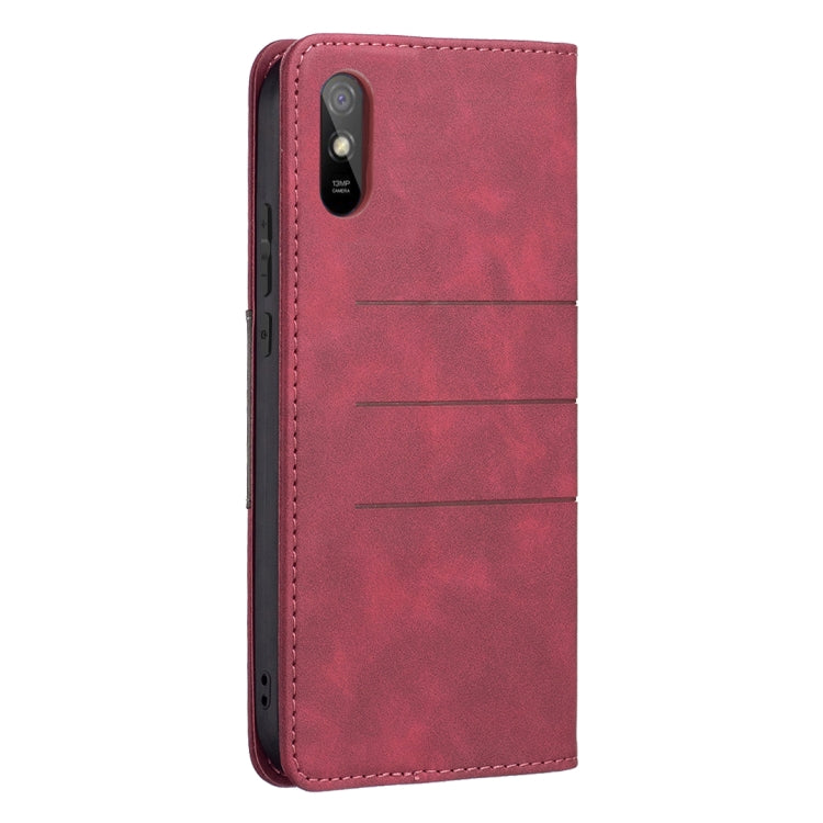 For Xiaomi Redmi 9A Magnetic Splicing Leather Phone Case