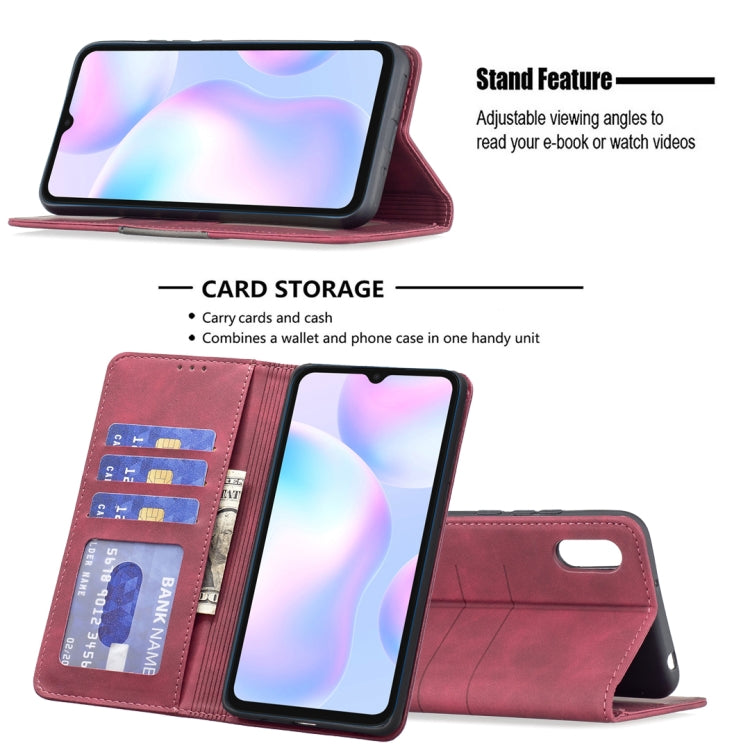 For Xiaomi Redmi 9A Magnetic Splicing Leather Phone Case
