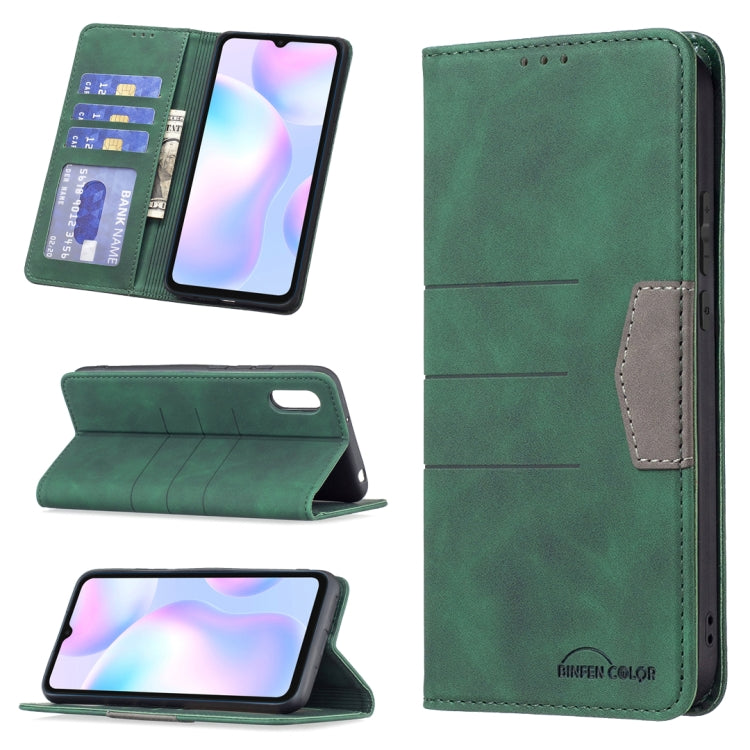 For Xiaomi Redmi 9A Magnetic Splicing Leather Phone Case