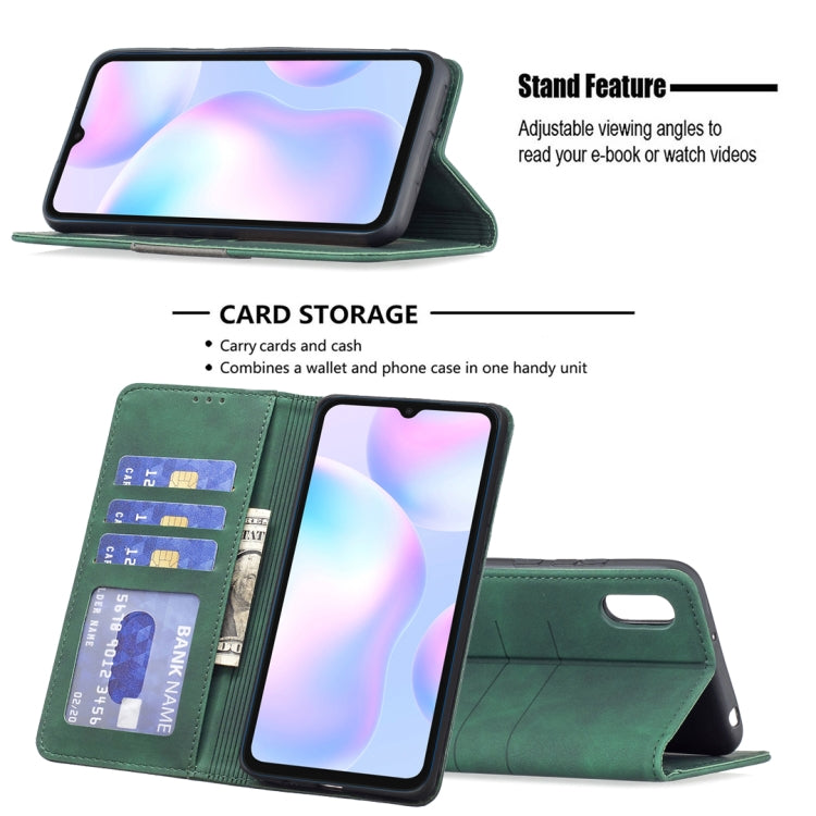 For Xiaomi Redmi 9A Magnetic Splicing Leather Phone Case