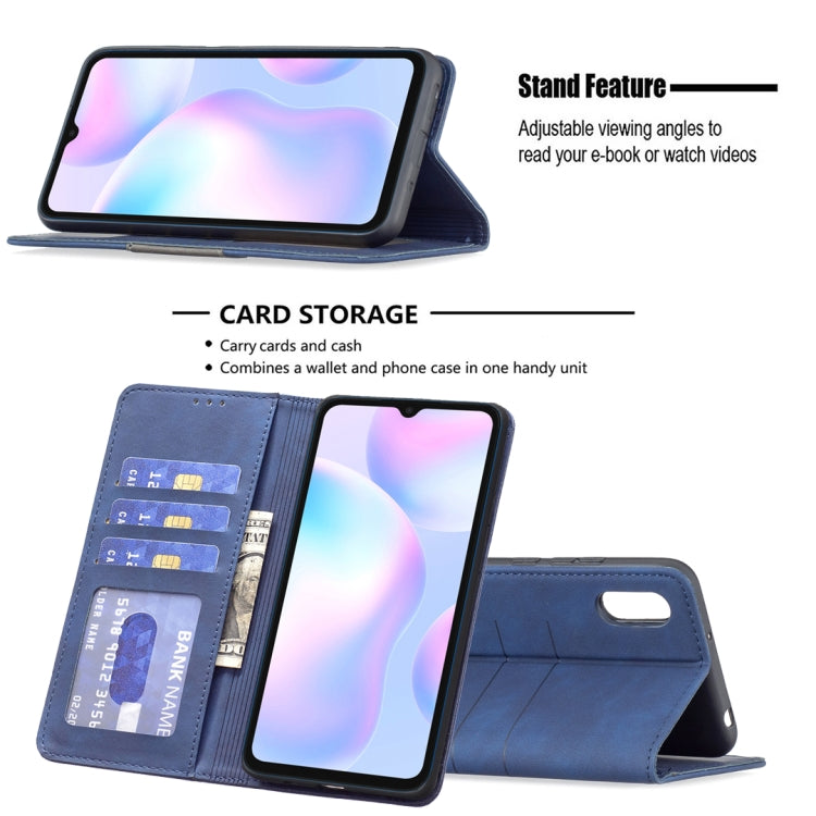 For Xiaomi Redmi 9A Magnetic Splicing Leather Phone Case