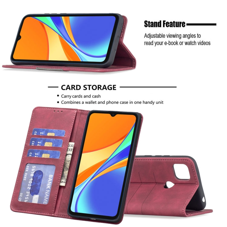 For Xiaomi Redmi 9C Magnetic Splicing Leather Phone Case