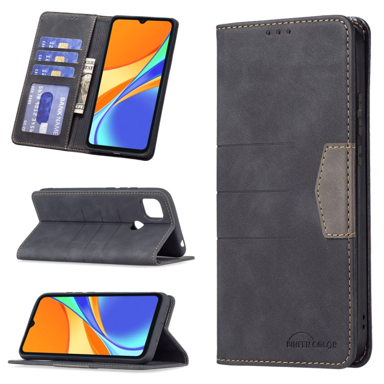For Xiaomi Redmi 9C Magnetic Splicing Leather Phone Case
