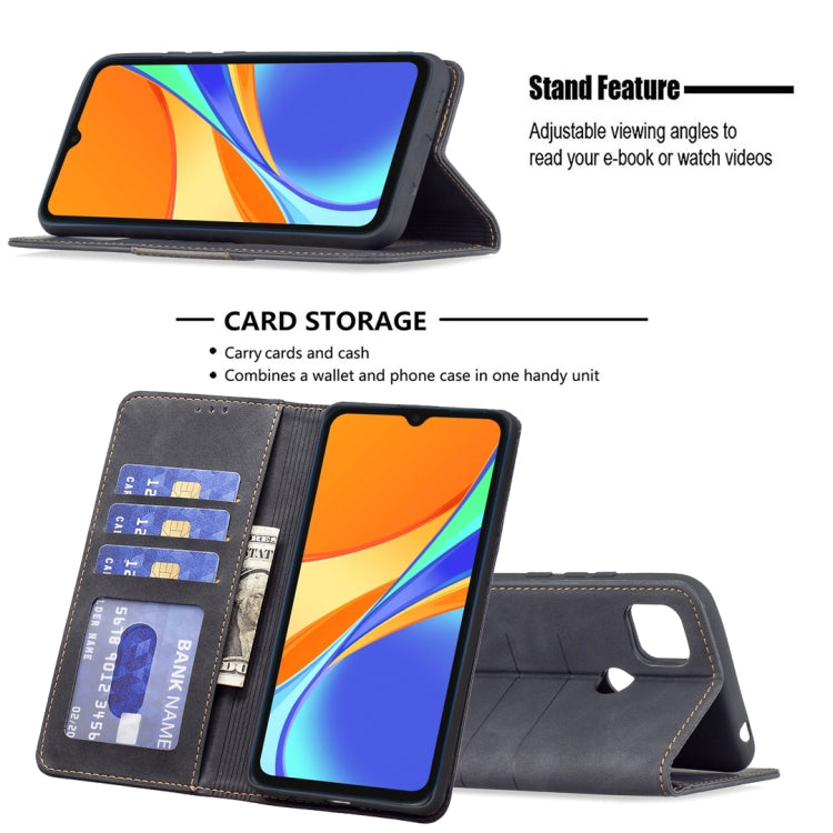 For Xiaomi Redmi 9C Magnetic Splicing Leather Phone Case