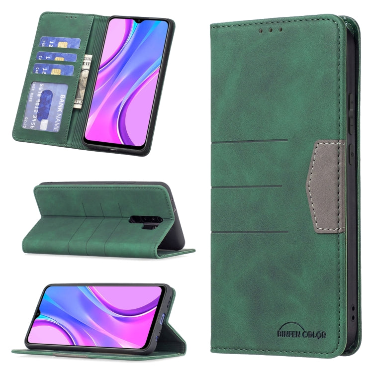 For Xiaomi Redmi 9 Magnetic Splicing Leather Phone Case