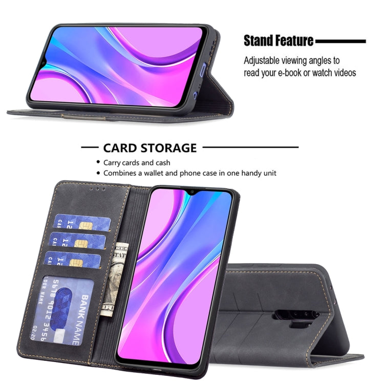 For Xiaomi Redmi 9 Magnetic Splicing Leather Phone Case