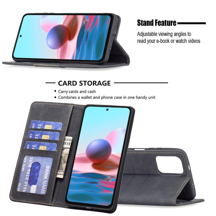 For Xiaomi Redmi Note 10 4G / 10S Magnetic Splicing Leather Phone Case