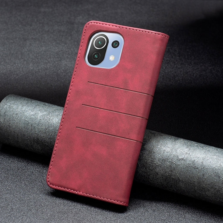 For Xiaomi Mi 11 Lite Magnetic Splicing Leather Phone Case