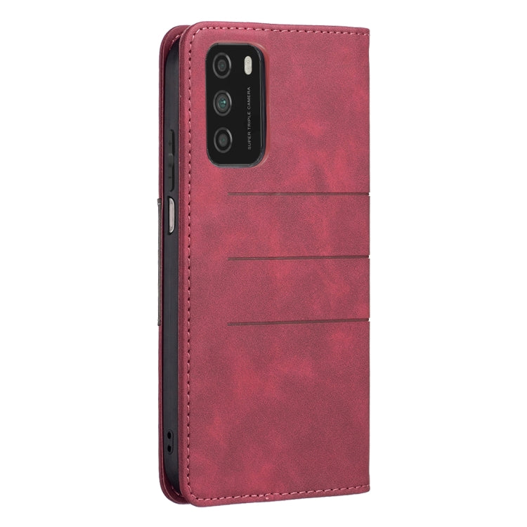 For Xiaomi Poco M3 / Redmi Note 9 4G Magnetic Splicing Leather Phone Case