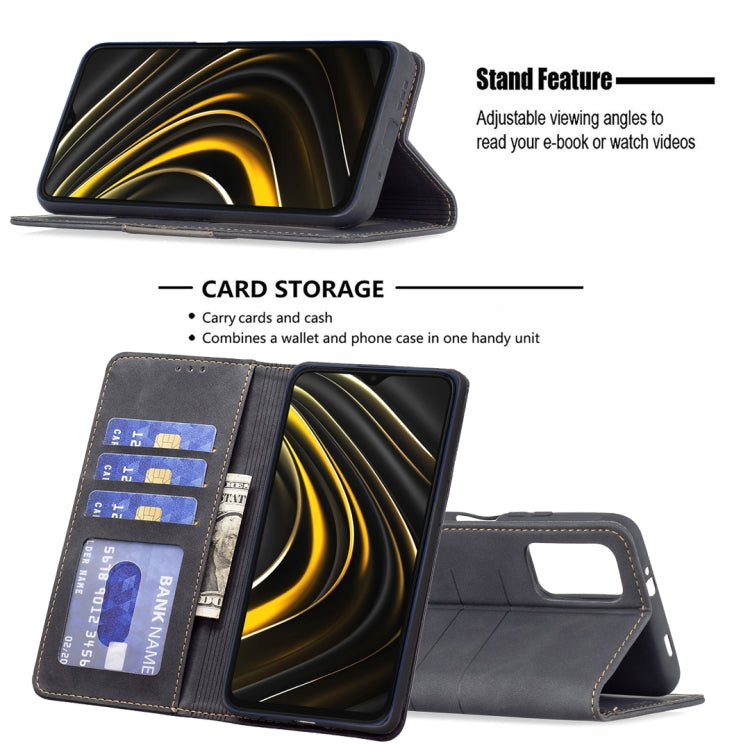 For Xiaomi Poco M3 / Redmi Note 9 4G Magnetic Splicing Leather Phone Case
