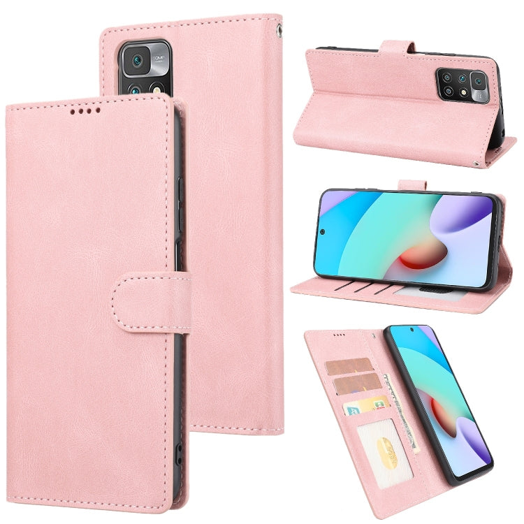 For Xiaomi Redmi 10 Fantasy Classic Skin-feel Calfskin Texture Magnetic Buckle Horizontal Flip PU Phone Leather Case with Holder & Card Slot & Wallet