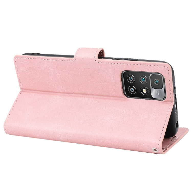 For Xiaomi Redmi 10 Fantasy Classic Skin-feel Calfskin Texture Magnetic Buckle Horizontal Flip PU Phone Leather Case with Holder & Card Slot & Wallet