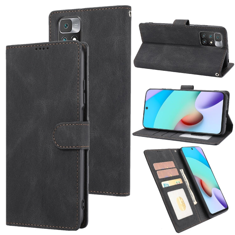 For Xiaomi Redmi 10 Fantasy Classic Skin-feel Calfskin Texture Magnetic Buckle Horizontal Flip PU Phone Leather Case with Holder & Card Slot & Wallet