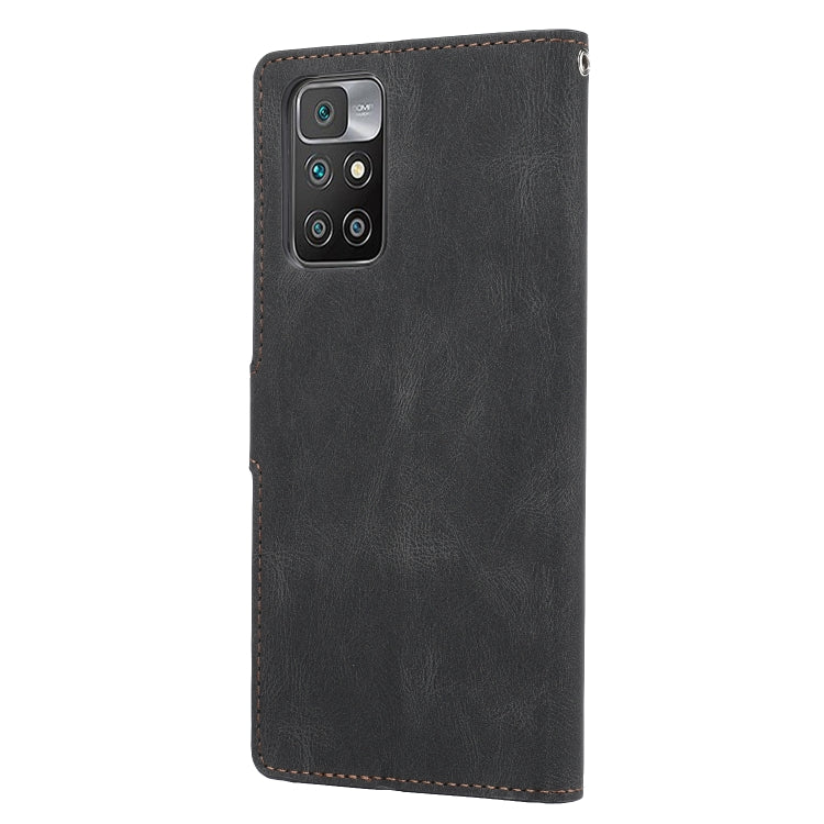 For Xiaomi Redmi 10 Fantasy Classic Skin-feel Calfskin Texture Magnetic Buckle Horizontal Flip PU Phone Leather Case with Holder & Card Slot & Wallet