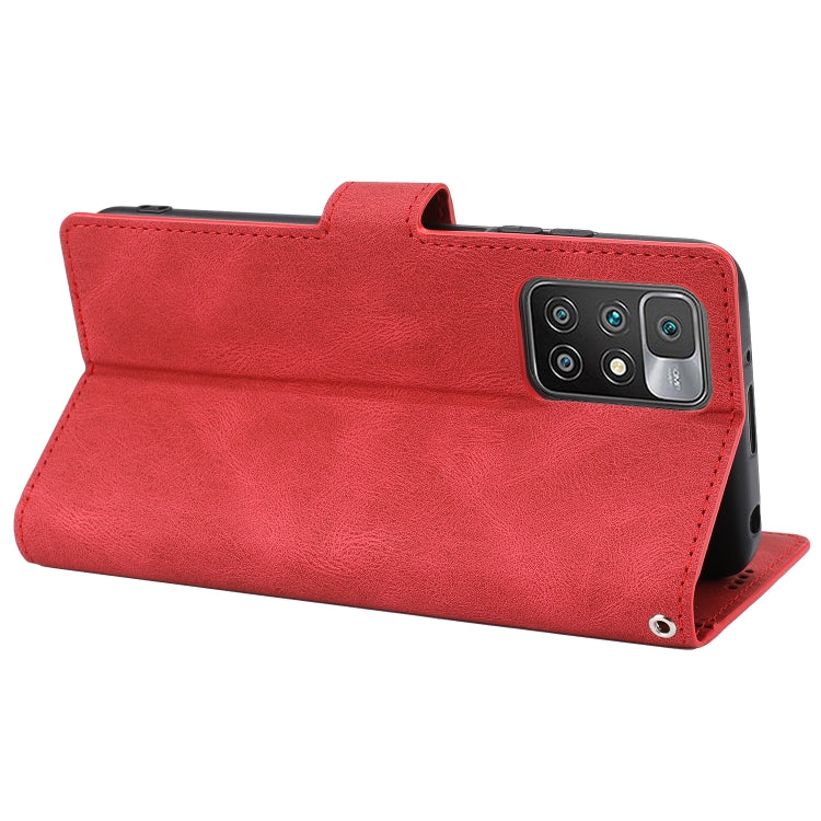 For Xiaomi Redmi 10 Fantasy Classic Skin-feel Calfskin Texture Magnetic Buckle Horizontal Flip PU Phone Leather Case with Holder & Card Slot & Wallet