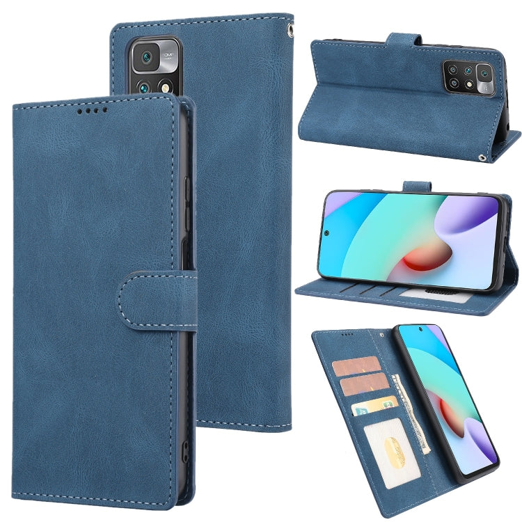 For Xiaomi Redmi 10 Fantasy Classic Skin-feel Calfskin Texture Magnetic Buckle Horizontal Flip PU Phone Leather Case with Holder & Card Slot & Wallet
