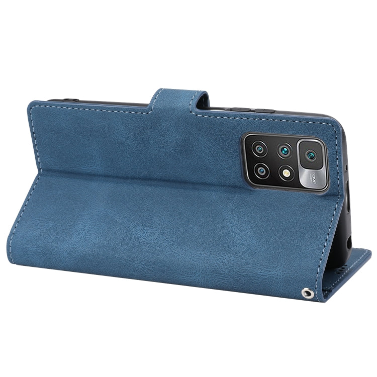 For Xiaomi Redmi 10 Fantasy Classic Skin-feel Calfskin Texture Magnetic Buckle Horizontal Flip PU Phone Leather Case with Holder & Card Slot & Wallet