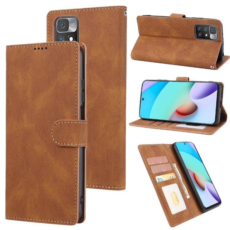 For Xiaomi Redmi 10 Fantasy Classic Skin-feel Calfskin Texture Magnetic Buckle Horizontal Flip PU Phone Leather Case with Holder & Card Slot & Wallet