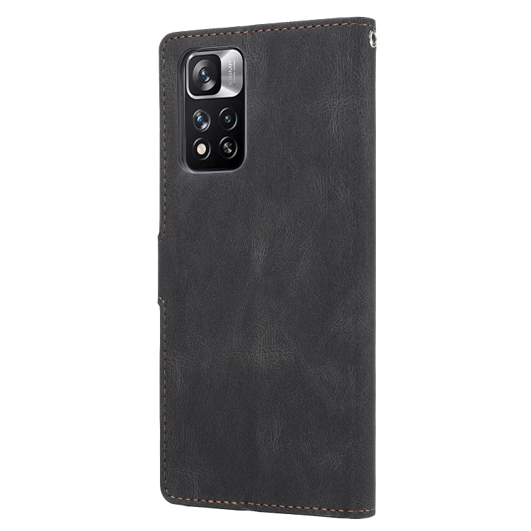 For Xiaomi Redmi Note 11 Pro / 11 Pro+ Fantasy Classic Skin-feel Calfskin Texture Magnetic Buckle Horizontal Flip PU Phone Leather Case with Holder & Card Slot & Wallet