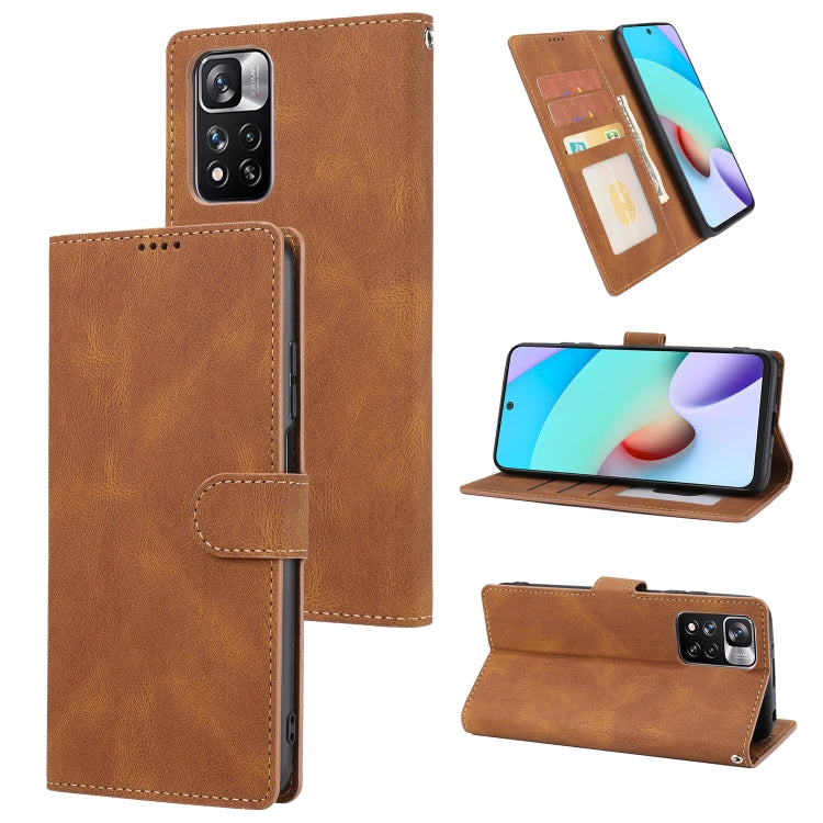 For Xiaomi Redmi Note 11 Pro / 11 Pro+ Fantasy Classic Skin-feel Calfskin Texture Magnetic Buckle Horizontal Flip PU Phone Leather Case with Holder & Card Slot & Wallet