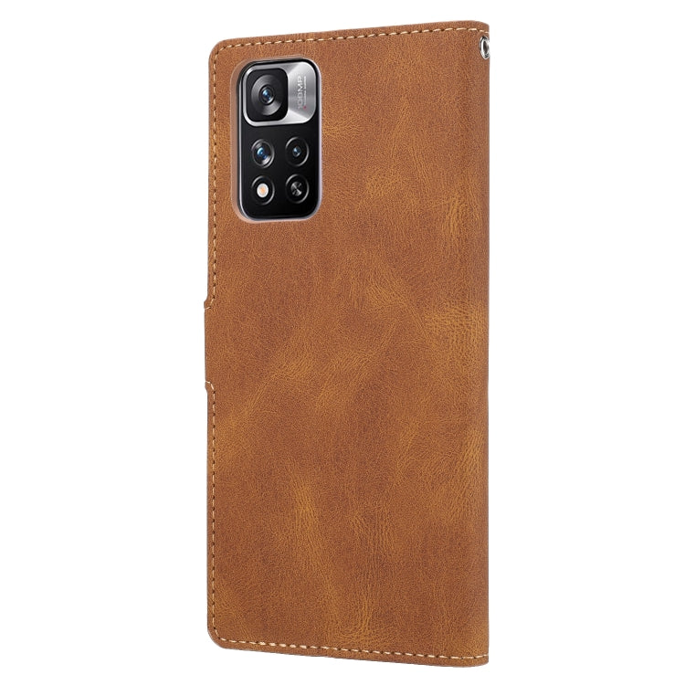 For Xiaomi Redmi Note 11 Pro / 11 Pro+ Fantasy Classic Skin-feel Calfskin Texture Magnetic Buckle Horizontal Flip PU Phone Leather Case with Holder & Card Slot & Wallet