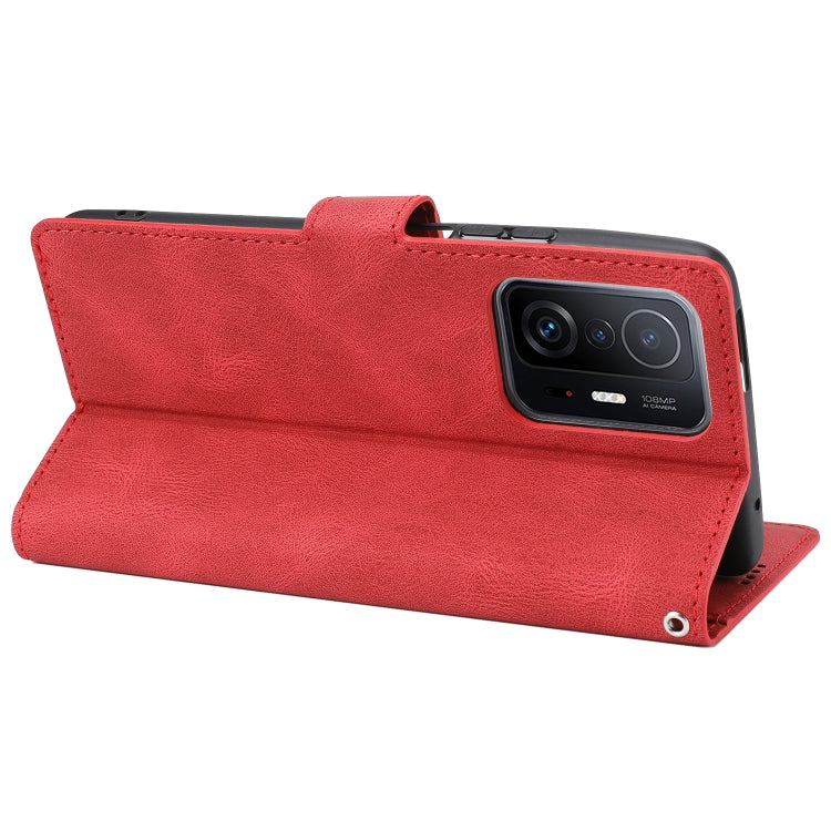 For Xiaomi Mi 11T / 11T Pro Fantasy Classic Skin-feel Calfskin Texture Magnetic Buckle Horizontal Flip PU Phone Leather Case with Holder & Card Slot & Wallet