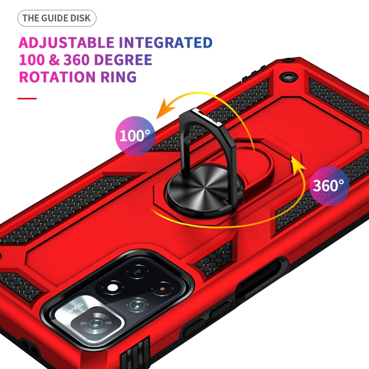 For Xiaomi Redmi Note 11 5G Shockproof TPU + PC Phone Case with 360 Degree Rotating Holder