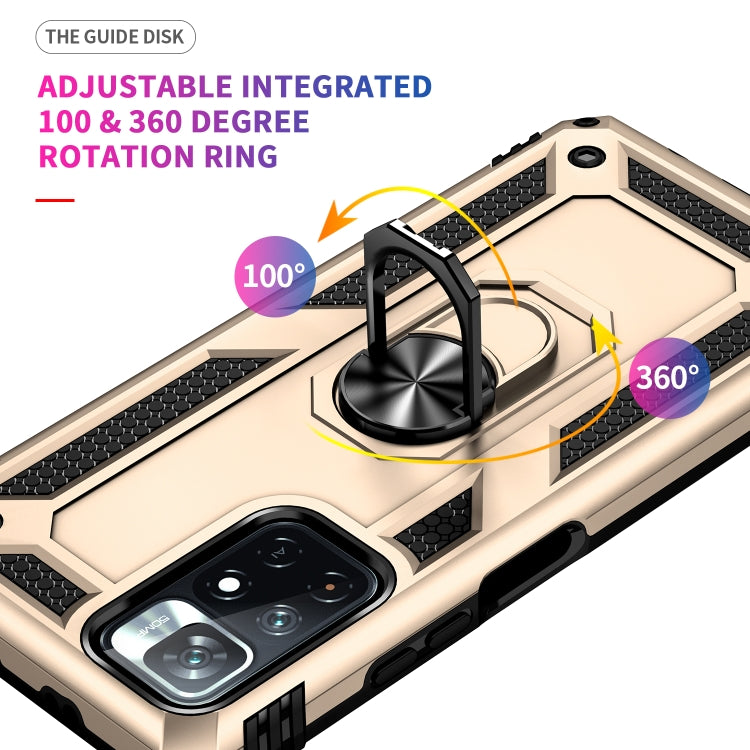 For Xiaomi Redmi Note 11 5G Shockproof TPU + PC Phone Case with 360 Degree Rotating Holder