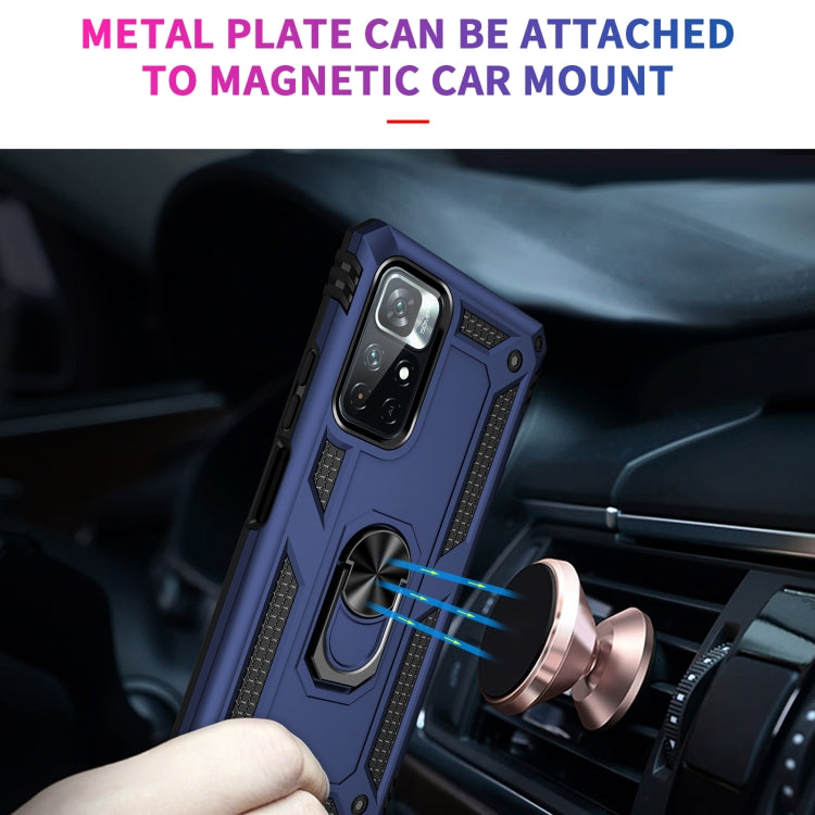 For Xiaomi Redmi Note 11 5G Shockproof TPU + PC Phone Case with 360 Degree Rotating Holder