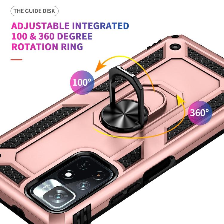 For Xiaomi Redmi Note 11 5G Shockproof TPU + PC Phone Case with 360 Degree Rotating Holder