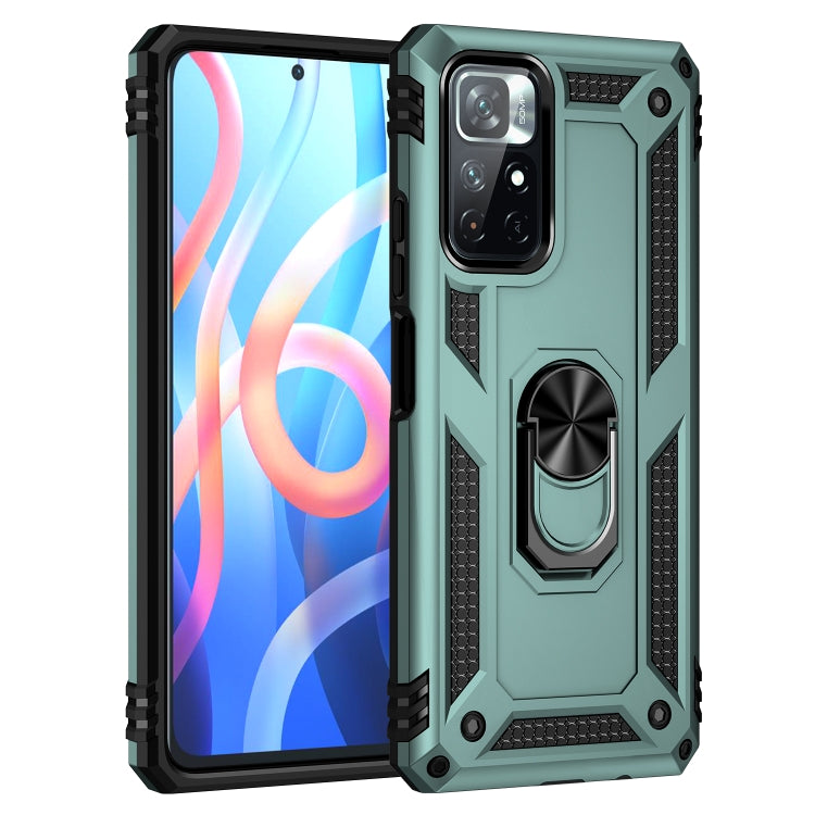 For Xiaomi Redmi Note 11 5G Shockproof TPU + PC Phone Case with 360 Degree Rotating Holder