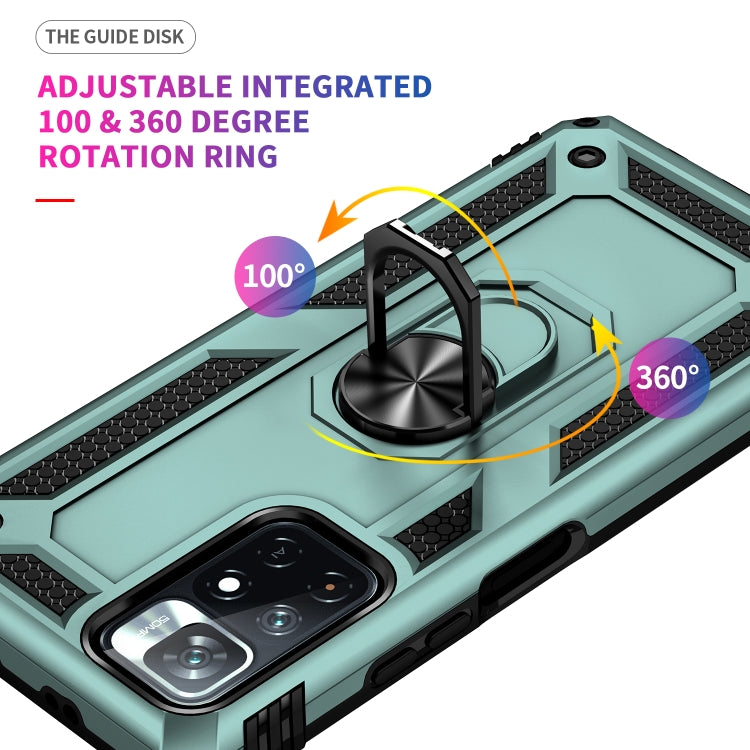 For Xiaomi Redmi Note 11 5G Shockproof TPU + PC Phone Case with 360 Degree Rotating Holder