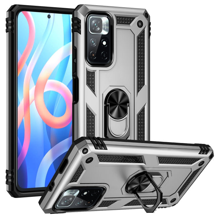 For Xiaomi Redmi Note 11 5G Shockproof TPU + PC Phone Case with 360 Degree Rotating Holder