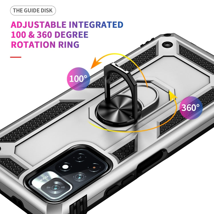 For Xiaomi Redmi Note 11 5G Shockproof TPU + PC Phone Case with 360 Degree Rotating Holder