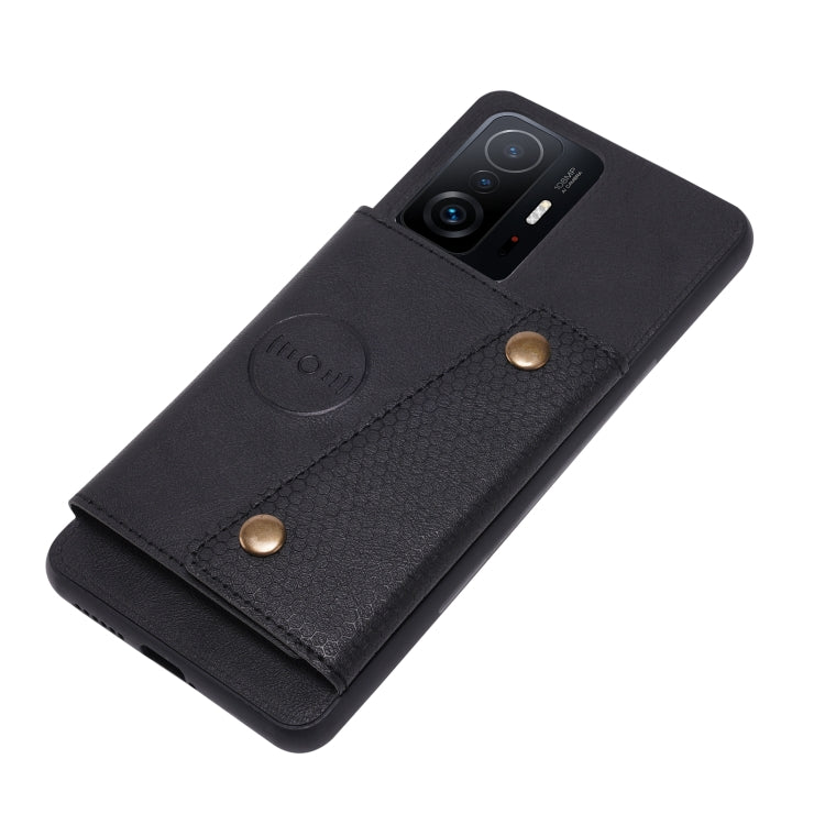 For Xiaomi 11T Double Buckle PU + TPU Magnetic Phone Case