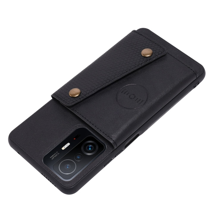 For Xiaomi 11T Double Buckle PU + TPU Magnetic Phone Case