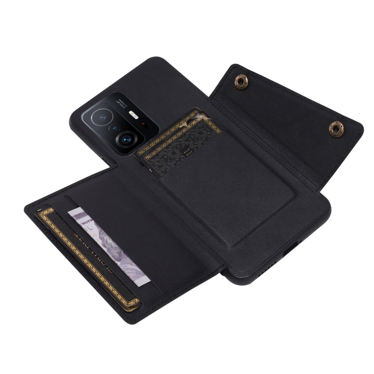 For Xiaomi 11T Double Buckle PU + TPU Magnetic Phone Case