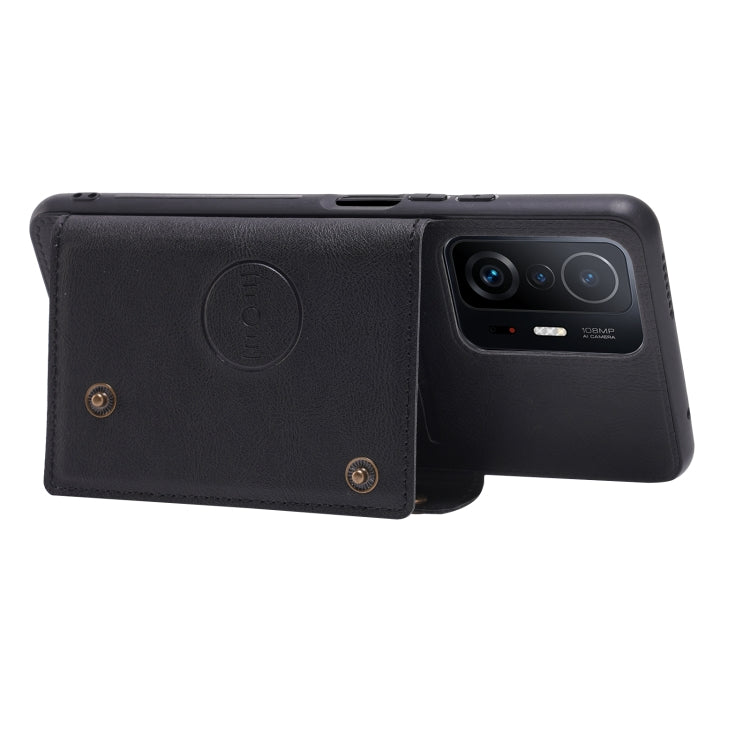 For Xiaomi 11T Double Buckle PU + TPU Magnetic Phone Case