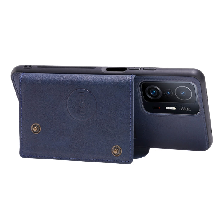 For Xiaomi 11T Double Buckle PU + TPU Magnetic Phone Case