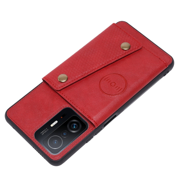 For Xiaomi 11T Double Buckle PU + TPU Magnetic Phone Case