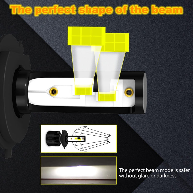 1 Pair P2 H4 DC9-12V / 24W / 2200LM IP68 Car Waterproof Headlight 6LEDs SMD-3570 Lamp Beads