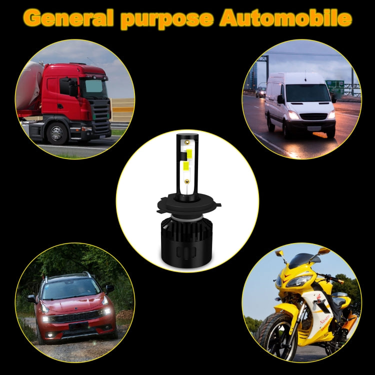 1 Pair P2 H4 DC9-12V / 24W / 2200LM IP68 Car Waterproof Headlight 6LEDs SMD-3570 Lamp Beads