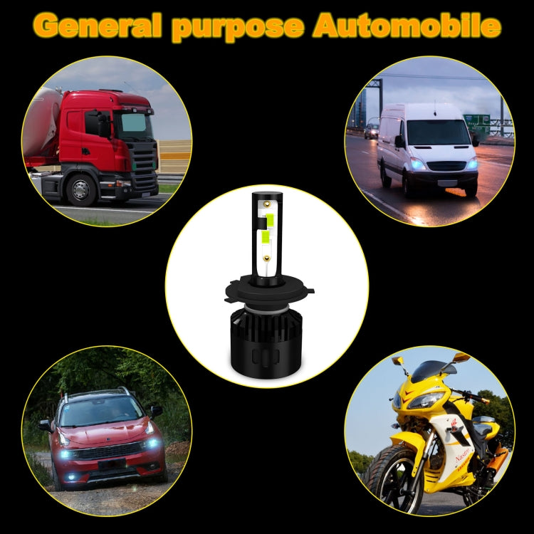 1 Pair P2 H4 DC9-12V / 24W / 2200LM IP68 Car Waterproof Headlight 6LEDs SMD-3570 Lamp Beads