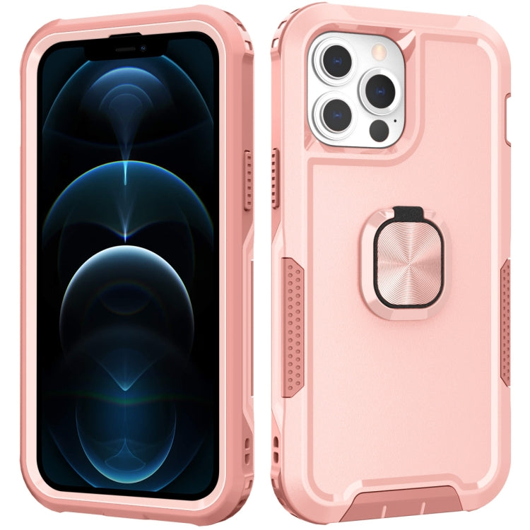 For iPhone 12 Pro Max 3 in 1 PC + TPU Phone Case with Ring Holder