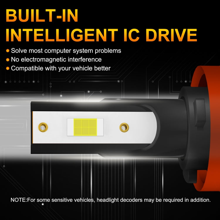 1 Pair Z3 H11 DC9-12V / 24W / 2200LM IP68 Car Waterproof Headlight 6LEDs SMD-3570 Lamp Beads