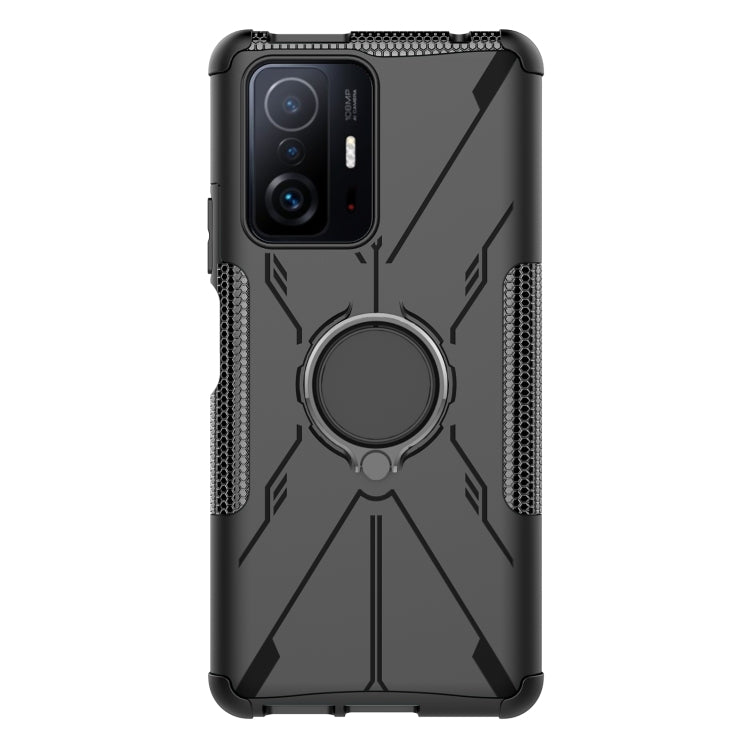 For Xiaomi 11T Armor Bear Shockproof PC + TPU Phone Case with Ring Holder