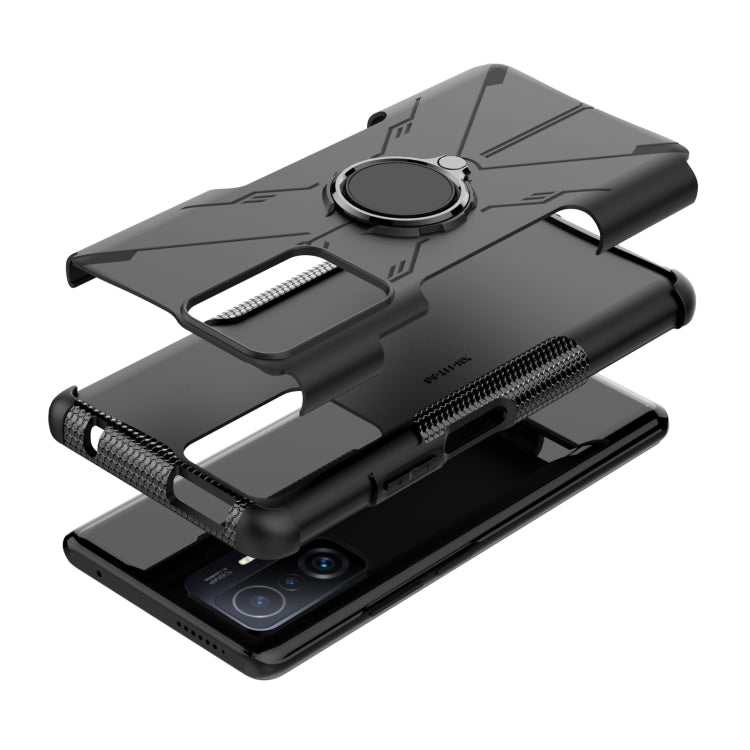 For Xiaomi 11T Armor Bear Shockproof PC + TPU Phone Case with Ring Holder