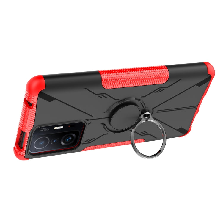 For Xiaomi 11T Armor Bear Shockproof PC + TPU Phone Case with Ring Holder