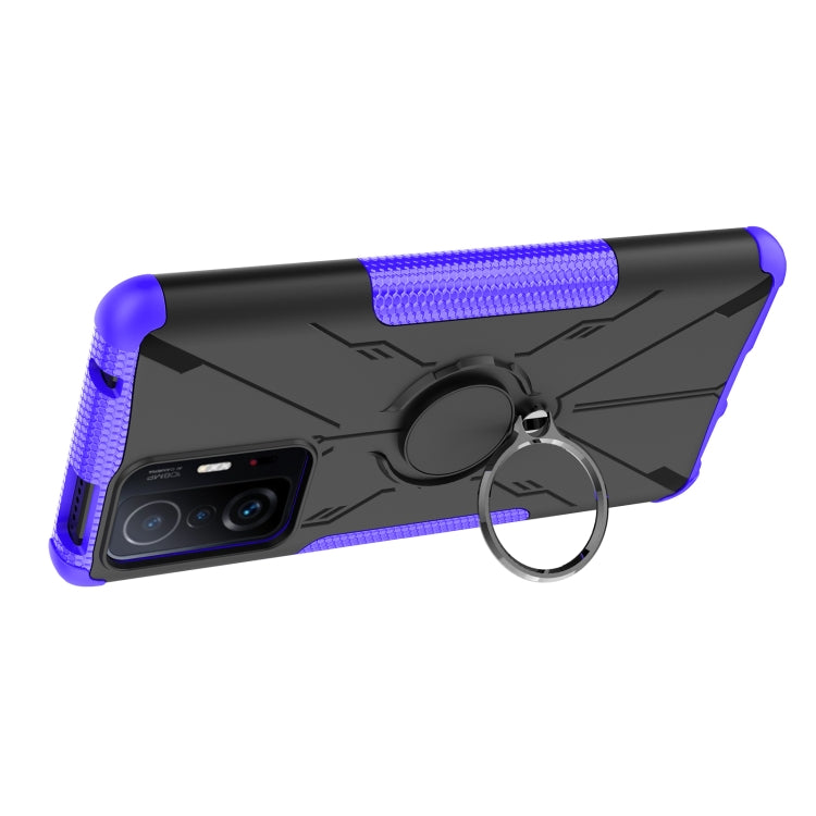 For Xiaomi 11T Armor Bear Shockproof PC + TPU Phone Case with Ring Holder